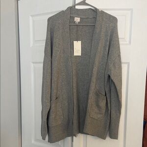 a new day Light Gray Open Cardigan